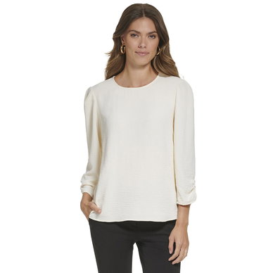 Women's 3/4-Sleeve Hammered Satin Top