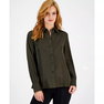 Women's Satin Long-Sleeve Collared Blouse, Created for Macy's