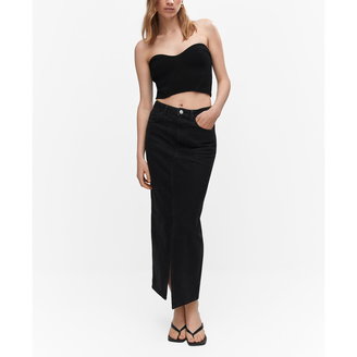 Women's Slit Denim Skirt