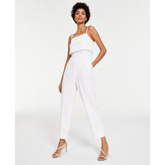 Women's Crepe Double-Layer Sleeveless Jumpsuit, Created for Macy's