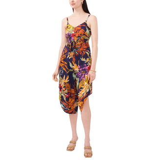Petite Printed Tie-Front Wide-Leg Jumpsuit