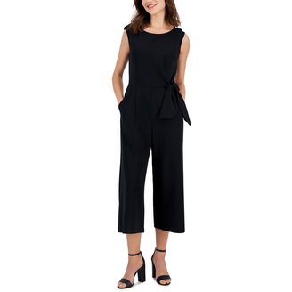 Petite Scuba Crepe Side-Tie Jumpsuit