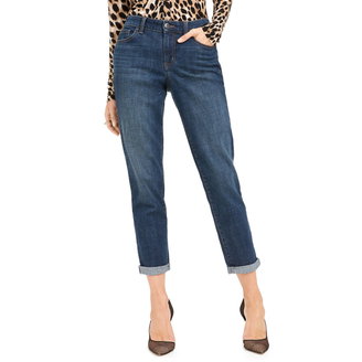 Women's Mid Rise Cuffed Straight-Leg Jeans, Created for Macy's