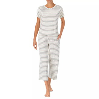 Women's 2-Pc. Textured Stripe Wide-Leg Pajamas Set