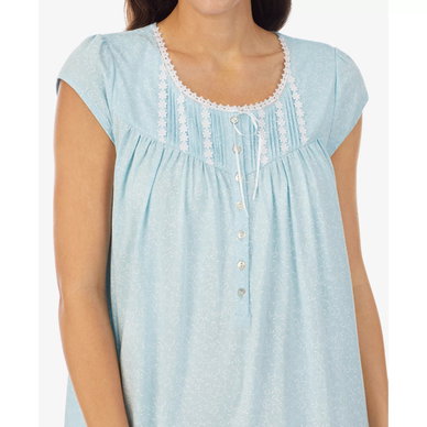 Women's Cotton Lace-Trim Cap-Sleeve Nightgown