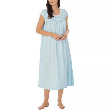 Women's Cotton Lace-Trim Cap-Sleeve Nightgown