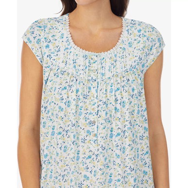 Women's Cotton Lace-Trim Cap-Sleeve Nightgown