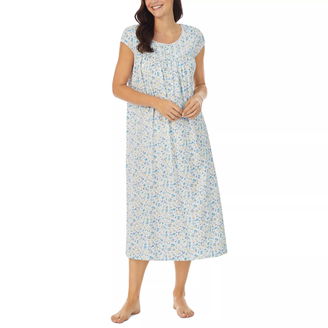 Women's Cotton Lace-Trim Cap-Sleeve Nightgown