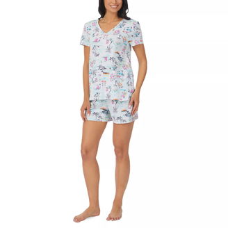 Women's Short-Sleeved Top & Boxer Shorts Pajama Set