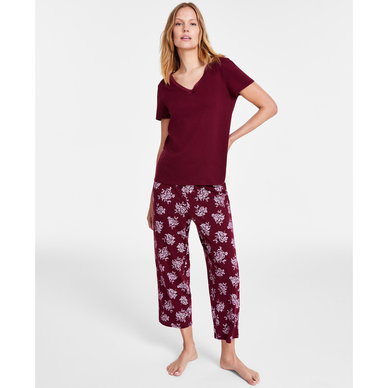 Short Sleeve Cotton Essentials Pajama Set, Created for Macy's Short Sleeve Cotton Essentials Pajama Set, Created for Macy's
