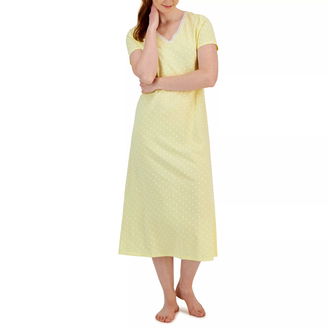 Women's Cotton Lace-Trim Essentials Nightgown, Created for Macy's