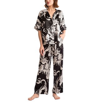 Women's 2-Pc. Femi Printed Satin Pajamas Set