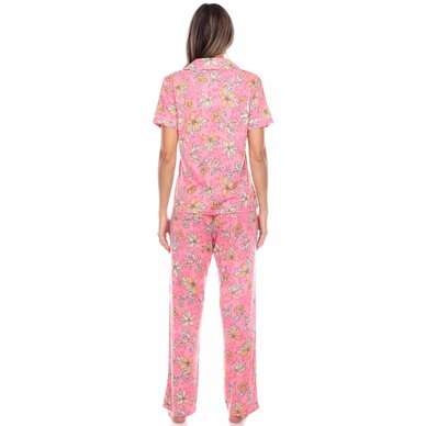 Women's Short Sleeve Pants Tropical Pajama Set, 2-Piece Women's Short Sleeve Pants Tropical Pajama Set, 2-Piece