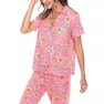 Women's Short Sleeve Pants Tropical Pajama Set, 2-Piece Women's Short Sleeve Pants Tropical Pajama Set, 2-Piece