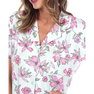 Women's Short Sleeve Pants Tropical Pajama Set, 2-Piece Women's Short Sleeve Pants Tropical Pajama Set, 2-Piece