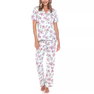 Women's Short Sleeve Pants Tropical Pajama Set, 2-Piece Women's Short Sleeve Pants Tropical Pajama Set, 2-Piece