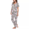 Women's Short Sleeve Pants Tropical Pajama Set, 2-Piece Women's Short Sleeve Pants Tropical Pajama Set, 2-Piece