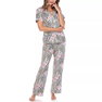 Women's Short Sleeve Pants Tropical Pajama Set, 2-Piece Women's Short Sleeve Pants Tropical Pajama Set, 2-Piece