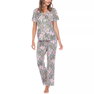 Women's Short Sleeve Pants Tropical Pajama Set, 2-Piece Women's Short Sleeve Pants Tropical Pajama Set, 2-Piece