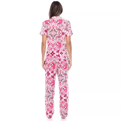 Women's Short Sleeve Pants Tropical Pajama Set, 2-Piece Women's Short Sleeve Pants Tropical Pajama Set, 2-Piece
