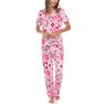 Women's Short Sleeve Pants Tropical Pajama Set, 2-Piece Women's Short Sleeve Pants Tropical Pajama Set, 2-Piece