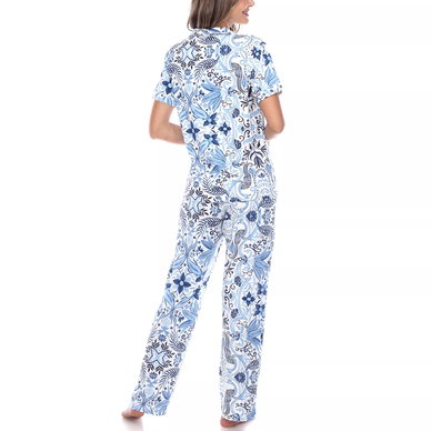 Women's Short Sleeve Pants Tropical Pajama Set, 2-Piece Women's Short Sleeve Pants Tropical Pajama Set, 2-Piece
