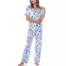 Women's Short Sleeve Pants Tropical Pajama Set, 2-Piece Women's Short Sleeve Pants Tropical Pajama Set, 2-Piece