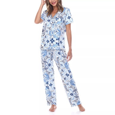 Women's Short Sleeve Pants Tropical Pajama Set, 2-Piece Women's Short Sleeve Pants Tropical Pajama Set, 2-Piece