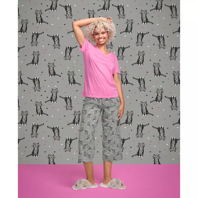 Women's Sleepwell Printed Knit Capri Pajama Pant Made with Temperature Regulating Technology Women's Sleepwell Printed Knit Capri Pajama Pant Made with Temperature Regulating Technology