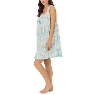 Women's Cotton Printed Lace-Trim Nightgown Women's Cotton Printed Lace-Trim Nightgown