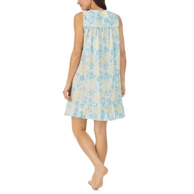 Women's Cotton Printed Lace-Trim Nightgown Women's Cotton Printed Lace-Trim Nightgown