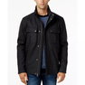 Wool Melton Trucker with Faux Leather Trim