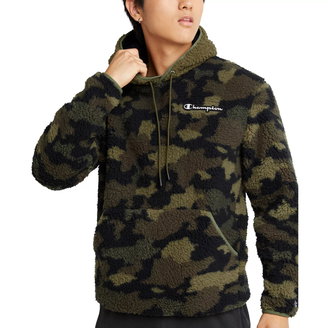 Men's Cozy Standard-Fit Camouflage Plush Fleece Hoodie