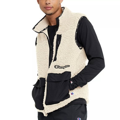 Men's Cozy Standard-Fit Mixed-Media Plush Fleece Vest Men's Cozy Standard-Fit Mixed-Media Plush Fleece Vest