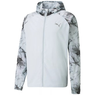 Men's Run Favorite Moisture Wicking Abstract-Print Hooded Running Jacket