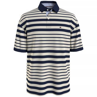 Men's Big & Tall Nautical Stripe Oversized-Fit Polo