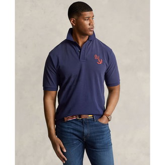 Men's Big & Tall Cotton Mesh Graphic Polo Shirt