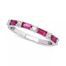 Ruby (5/8 ct. t.w.) & Diamond (1/5 ct. t.w.) Band in 14k White Gold (Also Available in Sapphire & Ruby) Ruby (5/8 ct. t.w.) & Diamond (1/5 ct. t.w.) Band in 14k White Gold (Also Available in Sapphire & Ruby)