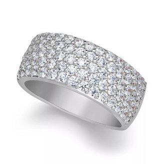 Arabella Sterling Silver Ring, Cubic Zirconia Pave Band