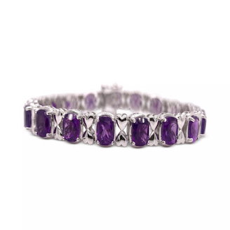 Oval & Heart Link Bracelet in Sterling Silver (Available in Blue Topaz, Peridot, Mystic Topaz, Citrine, & Multi-Gemstone)