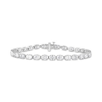 Lab Grown Diamond Oval-Cut Tennis Bracelet (9 ct. t.w.) in 14k White Gold