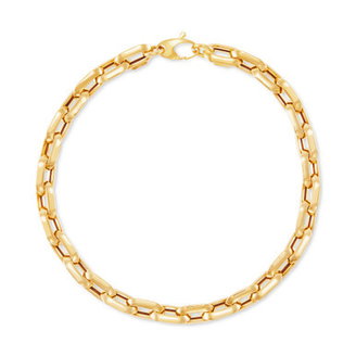 Polished Oval Cable Link Chain Bracelet in 10k Gold