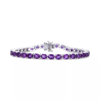 Multi-Gemstone Oval Link Bracelet (15 ct. t.w.) in Sterling Silver (Also in Amethyst & Blue Topaz)