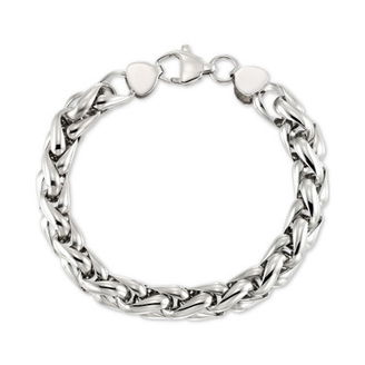 Interlocking Oval Link Bracelet in Stainless Steel