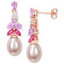 Pink Cultured Freshwater Oval Pearl & Multi-Gemstone (2-1/3 ct. t.w.) Drop Earrings in 18k Rose Gold- Plated Silver Pink Cultured Freshwater Oval Pearl & Multi-Gemstone (2-1/3 ct. t.w.) Drop Earrings in 18k Rose Gold- Plated Silver