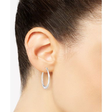 Textured Oval Hoop Earrings in 10k Gold.