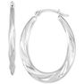 Textured Oval Hoop Earrings in 10k Gold.