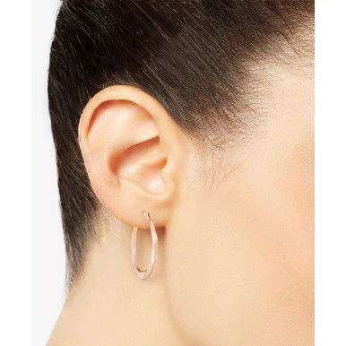 Textured Oval Hoop Earrings in 10k Gold.