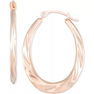 Textured Oval Hoop Earrings in 10k Gold.