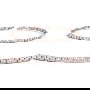 3 ct.Princess Cut Diamond Tennis Bracelet Bezel Set